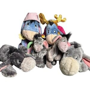 Disney Eeyore Plush Toys Holiday & Costume Editions Etc Lot Of 6 Stuffed Animals